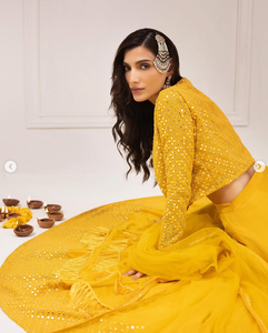 Elegant Women's <b>Yellow</b> Salwar Kameez Traditional Indian Pakistani Wedding Wear Floor-Length Regular Fit All Seasons - Product Image 4