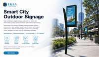 EKAA 43 Inci Layar Ganda IP67 4000/5000 Nits Tanpa Kipas LCD Digital Signage Luar Ruangan Tahan Sinar Matahari Totem