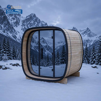 Sauna extérieur en bois thermo-traité de qualité professionnelle avec intégration Wi-Fi, norme de sécurité ETL, maison de spa architecturale hollandaise moderne