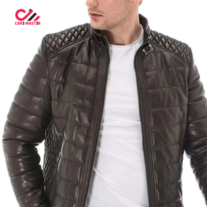 เสื้อแจ็คเก็ตหนังผ้าใบสำหรับผู้ชายสำหรับฤดูหนาว คอตั้งแบบซิป แต่งขนแกะ ระบายอากาศได้ดี ไซส์ใหญ่ ขายส่ง - Product Image 6