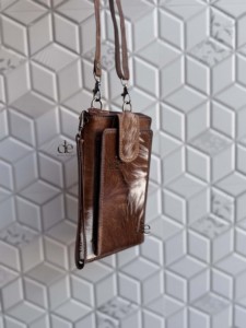 Sac à main unique pour téléphone en cuir de vachette véritable, nouveau sac bandoulière de créateur, petite taille, pochette de poignet, sac bandoulière - Product Image 2