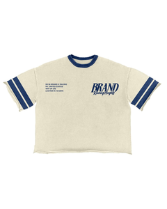 Men's Custom T-Shirt Short Sleeve Ringer Tshirt Custom Front Back Logo <b>Hip</b> Hop Solid Cotton Oversized Crop Knitted Tshirt - Product Image 5
