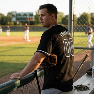 Camiseta de Béisbol Personalizada de Poliéster de Secado Rápido, con Botones al Frente, Manga Corta, Nombre y Número del Equipo, Proveedor Mayorista OEM ODM - Product Image 5