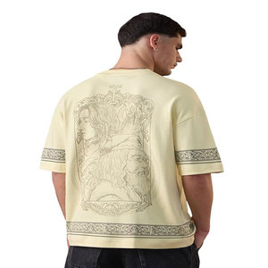 Camiseta de Gimnasio Extra Grande de 230g, 100% Algodón, Hombros Caídos, Camisetas Personalizadas Holgadas para Hombre, Camisetas Estampadas de Talla Grande para Hombre - Product Image 4