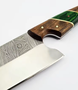 Couteau de cuisine artisanal Premium LEGACY BLADES, acier à haute teneur en carbone, style japonais, manche en bois, finition haute brillance, compatible lave-vaisselle - Product Image 4