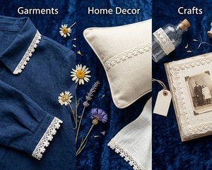 Ribete de Encaje Floral Bordado en Poliéster Blanco Ecológico de Primera Calidad, con un Encantador Diseño de Margaritas, para Prendas de Vestir y Decoración del Hogar - Product Image 5