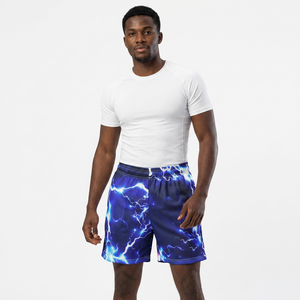 Shorts en polyester pour homme à imprimé éclair, séchage rapide, taille élastique, décontractés, sportifs, avec poches - Product Image 5