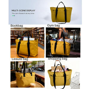 Mustard Yellow Canvas Tote <b>Bag</b> Water Resistant Travel Shoulder <b>Bag</b> Casual Women <b>Work</b> Handbag <b>lunch</b> <b>bag</b> - Product Image 4
