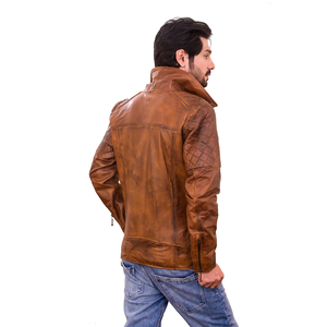 Chaqueta de cuero para hombre de diseño personalizado OEM, ropa de hombre de la mejor calidad, ropa de invierno con cierre de cremallera, chaquetas de cuero en oferta. - Product Image 3