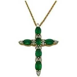 Collier pendentif croix unique en argent sterling 925 plaqué or, pendentif religieux unisexe de luxe avec pierre en moissanite - Product Image 4