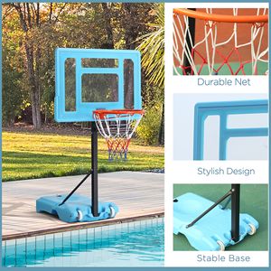 Canestro da Basket Portatile Regolabile in Altezza per Bordo Piscina con Tabellone Trasparente 36.5"-48.5" e Base Riempibile, Sistema Gioco per Bambini Attivi - Product Image 4