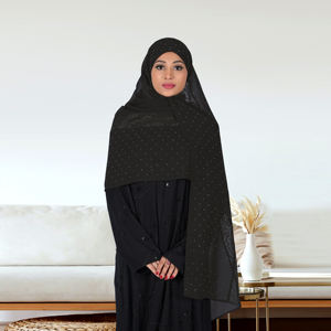 Hiyab Modesto de Georgette Transparente con Panel de Encaje Russell, Ligero y Elegante, Pañuelo Islámico para la Cabeza, para Oración y Uso Diario - Product Image 3