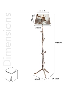 Lámpara de Pie Ecológica con Pantalla de Tela Marrón de Lujo y Base de Metal, OEM ODM, Bajo MOQ, Precio de Fábrica, Suministro al por Mayor - Product Image 2