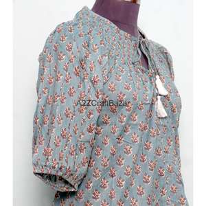 เดรสผ้าฝ้ายแท้ถักมือ ระบายอากาศดี สไตล์เกาหลี สำหรับฤดูร้อนและฤดูใบไม้ผลิ เหมาะสำหรับสาวออฟฟิศ สวมใส่สบายๆ ทรงหลวม แขนยาว คอทรงโอ - Product Image 5