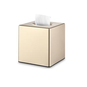 Boîte à mouchoirs décorative de style ferme moderne, forme carrée, blanc vieilli, design en métal rustique pour salle de bain - Product Image 5