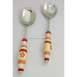 Ensemble de cuillères vintage en acier inoxydable Ensemble de couverts en métal style milieu du siècle sans danger pour les aliments - Product Image 4