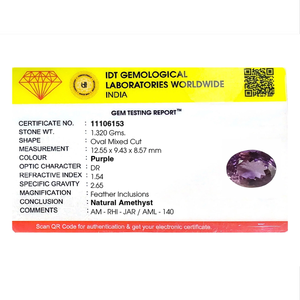 Loose 6.6 Carat Oval Cut Amethyst Gemstone for Fine Jewelry - Product Image 4