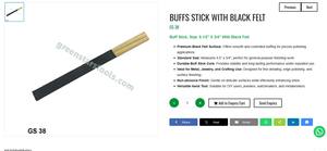 Varilla de pulido de fieltro negro para joyería, herramienta manual para acabado de metales y fabricación de joyas |   N.º de artículo GS-38 - Product Image 2