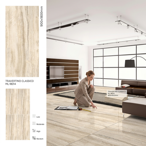 Losa de Cerámica de Porcelana Estatuario Soft de 900x1800 mm con Diseño de Grano de Mármol, Acabado Mate, Resistente a los Ácidos y Antideslizante para Pisos y Paredes Interiores Modernos - Product Image 4