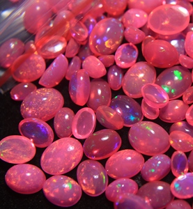 Opale naturelle rose, pierre précieuse, opale d'Éthiopie, cabochon ovale avec jeu de couleurs pour la fabrication de bijoux, fournisseur en gros - Product Image 3