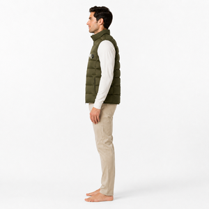 Chaleco acolchado para hombre que combina relleno ligero, aislamiento térmico y tela resistente para un uso cómodo en climas fríos. - Product Image 3