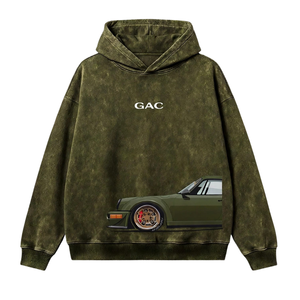 Sudadera con Capucha para Hombre, Efecto Lavado, Diseño Gráfico, Manga Larga, con Estampado de Auto, Estilo Urbano, Casual, para Venta al Por Mayor - Product Image 1