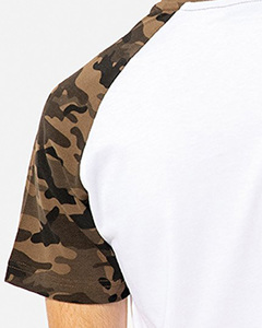 Men's Camouflage <b>Raglan</b> Sleeve T-Shirt Regular Fit O-Neck Casual Jersey Knitted <b>Top</b> - Product Image 3