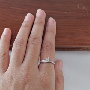 925 <b>Sterling</b> <b>Silver</b> Butterfly Diamond Cute Geometric Minimalist <b>Ring</b> Women Elegant <b>Adjustable</b> Gift Daily Wear Fine - Product Image 2