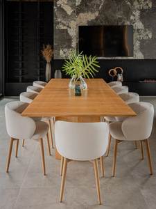 Juego de Comedor de Madera Maciza con 8 Sillas, Muebles de Lujo Escandinavos Modernos y Minimalistas - Product Image 4