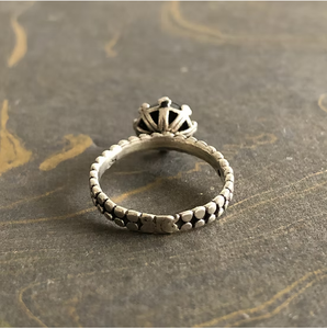 Minimalist <b>925</b> <b>Silver</b> <b>Rings</b> Beautiful Round Black Onyx Textured Band Dainty Engagement Jewelry Bulk Supply - Product Image 5