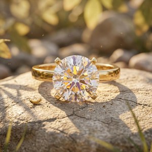 Bague de fiançailles solitaire en or jaune 18 carats avec diamant rond classique de 2,00 carats, taille brillant, clarté VS1, couleur F, bijoux en diamant IGI - Product Image 4