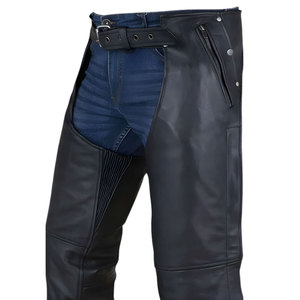 Polainas largas de cuero genuino estilo western para montar a caballo, polainas de cuero partido para hombre a bajo precio - Product Image 6