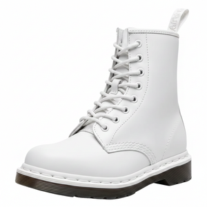 Bottes pour femmes en cuir véritable à lacets mi-mollet avec semelle en caoutchouc, talons épais de 3 cm - Product Image 4