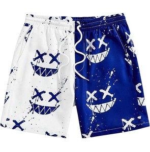 Shorts de bain pour hommes grande taille à imprimé géométrique Modern Movements, avec cordon de serrage, respirants, séchage rapide, écologiques, extensibles dans 4 directions - Product Image 5