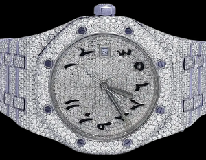 Fashion <b>Mens</b> Iced Moissanite Diamond Gems Stones <b>Watch</b> VVS Clarity <b>Quartz</b> Hip-Hop Style Customized Man's Made <b>Watch</b> - Product Image 3