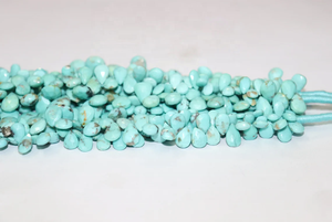 100% naturel Arizona Turquoise à facettes perles en forme de poire 5*7 8*10mm 13 pouces Briolette Turquoise fabrication de bijoux Rondelle - Product Image 4