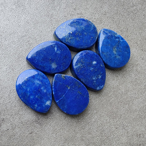 Cabochon en Lapis Lazuli Naturel, Forme Poire, Calibré, Dos Plat, Toutes Tailles Disponibles - Product Image 4