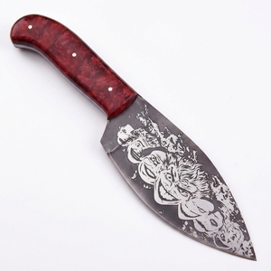 Cuchillo de Cocina de Acero con Alto Contenido de Carbono, Hoja Grabada con Láser, Mango de Resina, Venta Directa de Fábrica, Diseño Personalizado - Product Image 1