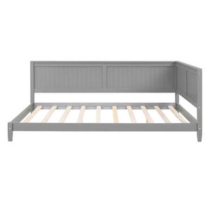Modern Gray Full-Size Wood Daybed/<b>Sofa</b> <b>Bed</b> Set Extendable & <b>Inflatable</b> with Fabric Upholstery for Home Furniture Apartment Use - Product Image 5