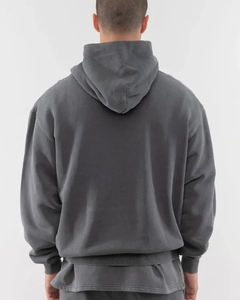 Sweat à capuche oversize pour homme en molleton de coton, coupe classique, décontracté, avec poche kangourou et capuche unie - Product Image 3