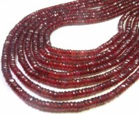 Perles disques Heishi en grenat rouge naturel de qualité AAA, 4-5 mm, de Mozambique, à forage central, facettées, plates, 9 pouces, Gems Valley