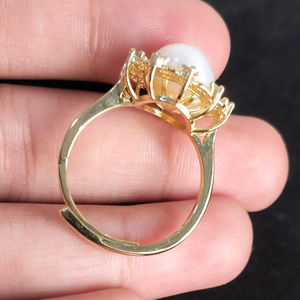 Affordable Freshwater Pearl Floral <b>Adjustable</b> <b>Ring</b> Free Size Open Band Pearl Jewelry <b>Ring</b> Resizable Supplier - Product Image 4