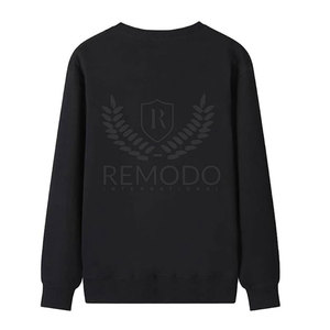 OEM-Service Maßgeschneidertes Private Label Herren Schwarzes Rundhals-Sweatshirt mit Drachen-Cartoon-Druck Regular Fit Baumwolle Freizeitkleidung - Product Image 2