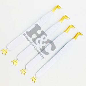 Nouvelle pince à épiler d'extension de cils revêtement de couleur personnalisé pince à cils faite à la main pince à épiler diamantée à pointe solide vison durable - Product Image 5