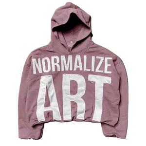 Streetwear Applique Hoodie Distressed Patchwork Raw Hem Oversized Pullover Hoodie For Men Crop Hoodies basics - Product Image 1