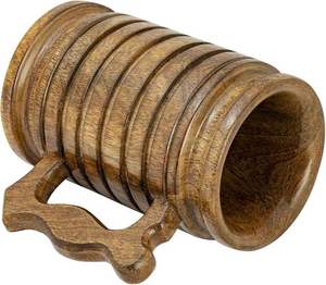 Wooden Beer Mug Handmade Vintage Style With Handle Classic Design <b>For</b> Beer <b>Drinking</b> - Product Image 1