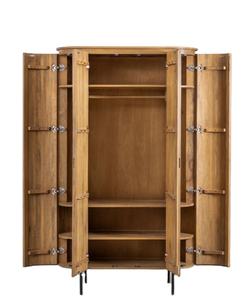 Armoire de style industriel à 2 portes en bois de manguier avec finition en bois massif Nouveaux meubles de maison pour chambre à coucher ou salon Application - Product Image 2