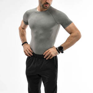2026 Wholesale Bodybuilding Workout Gym Regular Fit <b>Compression</b> <b>Shirt</b> <b>Men</b> Short Sleeves 100% Cotton Breathable Fitness Wear - Product Image 1