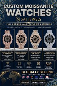 41mm sapphire crystal half iced moissanite diamond <b>watch</b> 20mm <b>black</b> leather strap date window luxury wrist <b>watch</b> luxury quartz - Product Image 4