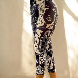 Leggings de Yoga Personalizados al por Mayor para Mujer, Sin Costuras, de Cintura Alta, Sólidos, Transpirables, de Secado Rápido, con Diseño Hueco, para Gimnasio y Fitness, con Estampado Digital - Product Image 3